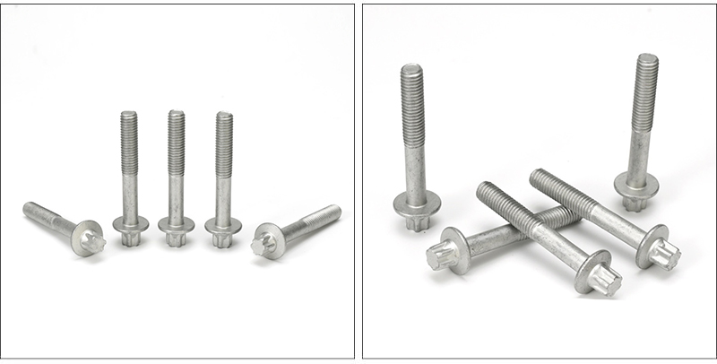 Hexagonal head bolts with large flanges