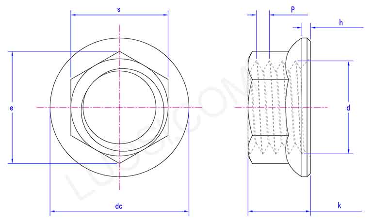 parameter of Cold Bent Hexagon Nut With Flange
