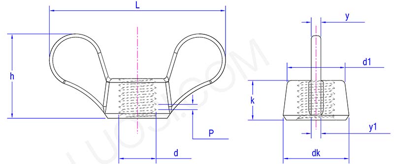 carbon steel US round wing nuts parameter carbon steel US round wing nuts parameter