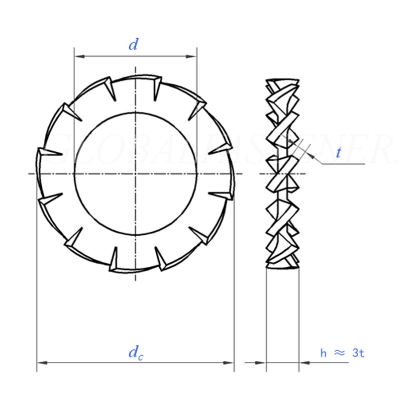 External Serrations Lock Washers