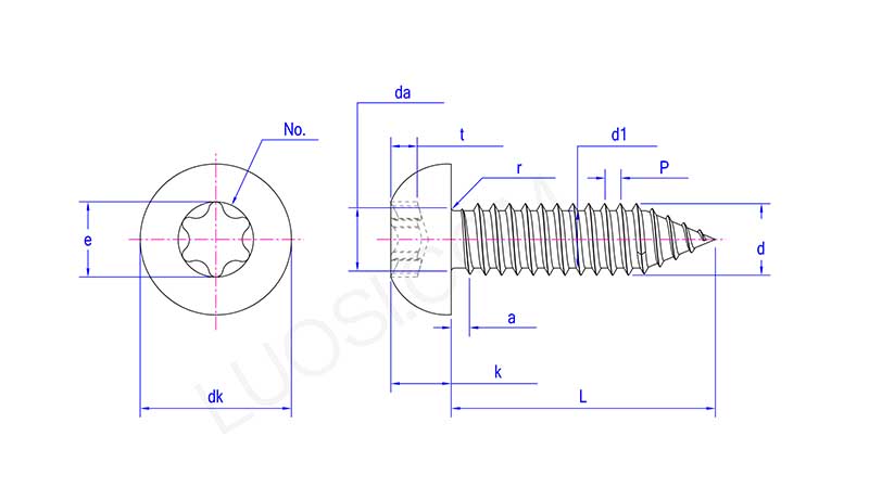 firm DIN 7981 torx tapping screw