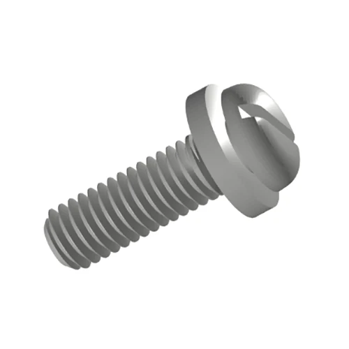 Slotted Pan baş vintləri və düz yuyucu məclislər
